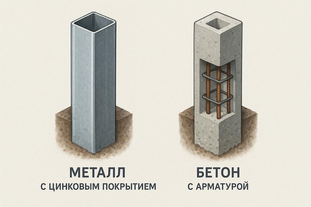 Выбор опорных столбов материалы и размеры