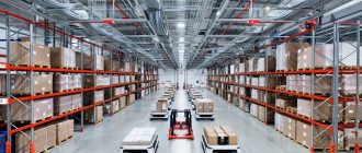 Применение проволочных лотков на складе