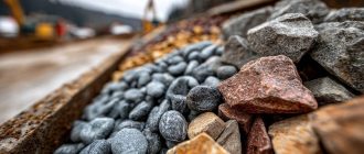 Различные фракции щебня для дренажных работ