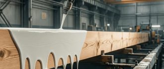 Обработка бруса огнезащитным составом на производстве